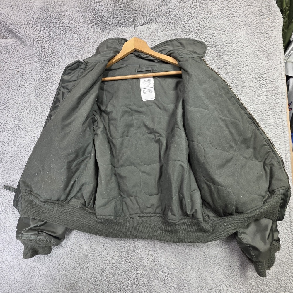 Vintage CWU-45/P Winter Weight Flight Jacket Isratex Inc Green Size Large - Picture 10 of 16